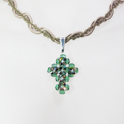 Pendant 45cm - Valonia-Khaki Braid - Pendant 45cm - Laiton argenté